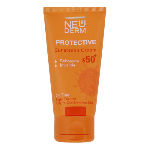 کرم ضدآفتاب بیرنگ نئودرم مدل Highly Protective SPF50، مناسب پوستهای چرب تا مختلط، حجم 50 میلیلیتر